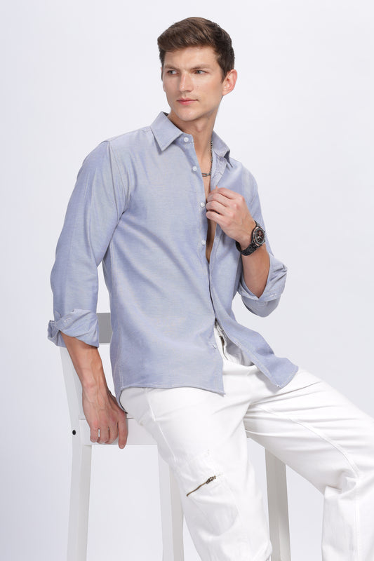 Men's Light Blue Cotton Shirt